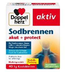 DOPPELHERZ Sodbrennen akut+protect Kautabletten