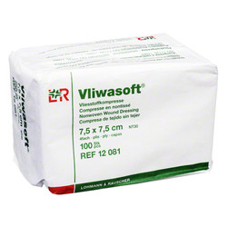 VLIWASOFT Vlieskompressen unsteril 7,5x7,5 cm 4l.