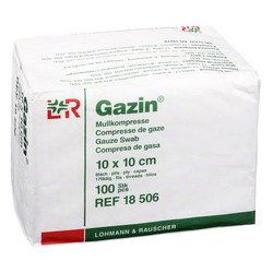GAZIN Mullkomp.10x10 cm unsteril 8fach Op
