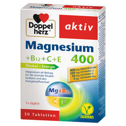 DOPPELHERZ Magnesium 400+B12+C+E Tabletten