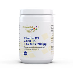 VITAMIN D3+K2 2.000 I.E./200 g Tabletten