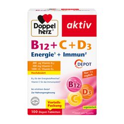 DOPPELHERZ B12+C+D3 Depot aktiv Tabletten