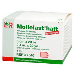 MOLLELAST haft Binden latexfrei 6 cmx20 m rot