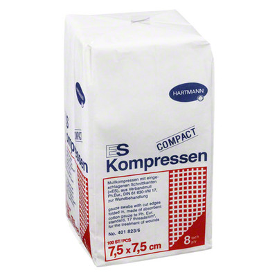 ES-KOMPRESSEN unsteril 7,5x7,5 cm 8fach