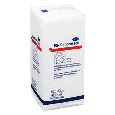 ES-KOMPRESSEN unsteril 7,5x7,5 cm 12fach