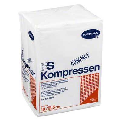 ES-KOMPRESSEN unsteril 10x12,5 cm 12fach