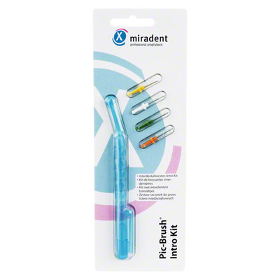 MIRADENT Interd.Pic-Brush Intro Kit 1H+4B.tra.blau