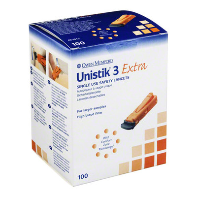 UNISTIK 3 Extra Eindr.Tiefe 2,0 mm Stechhilfe