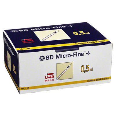 BD MICRO-FINE+ Insulinspr.0,5 ml U40 8 mm