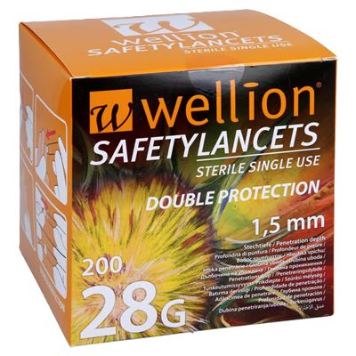 WELLION Safetylancets 28 G Sicherheitseinmallanz.