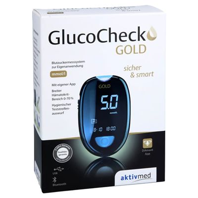 GLUCOCHECK GOLD Blutzuckermessger�t Set mmol/l