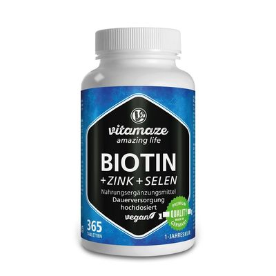 BIOTIN 10 mg hochdosiert+Zink+Selen Tabletten