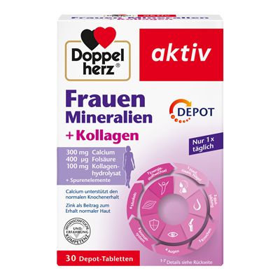 DOPPELHERZ Frauen Mineralien+Kollagen Depot Tabl.