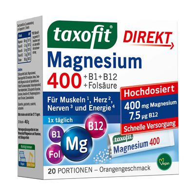 TAXOFIT Magnesium 400+B1+B6+B12+Fols�ure 800 Gran.